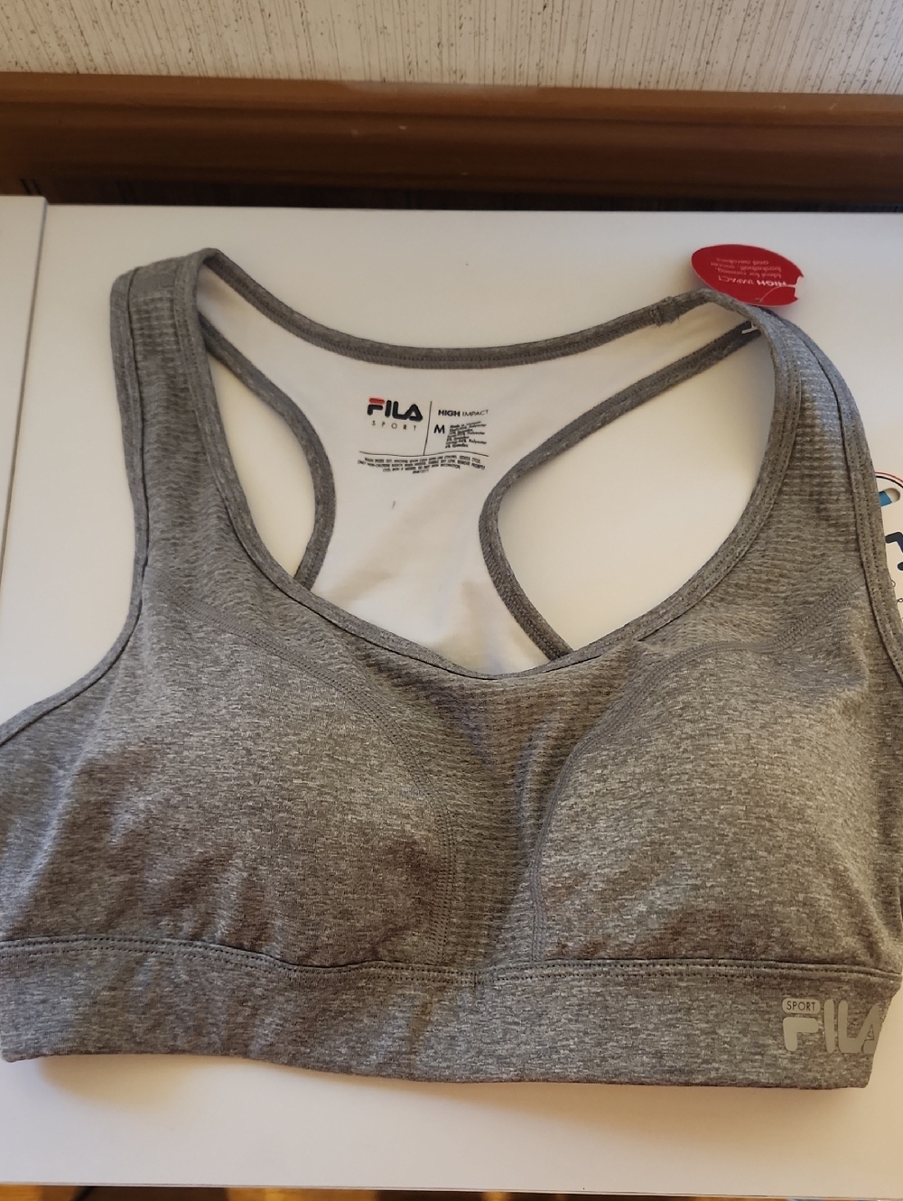 Fila Gray Racerback Seamless Running/Walking/Jogging/Aerobics Sports Bra - NWT